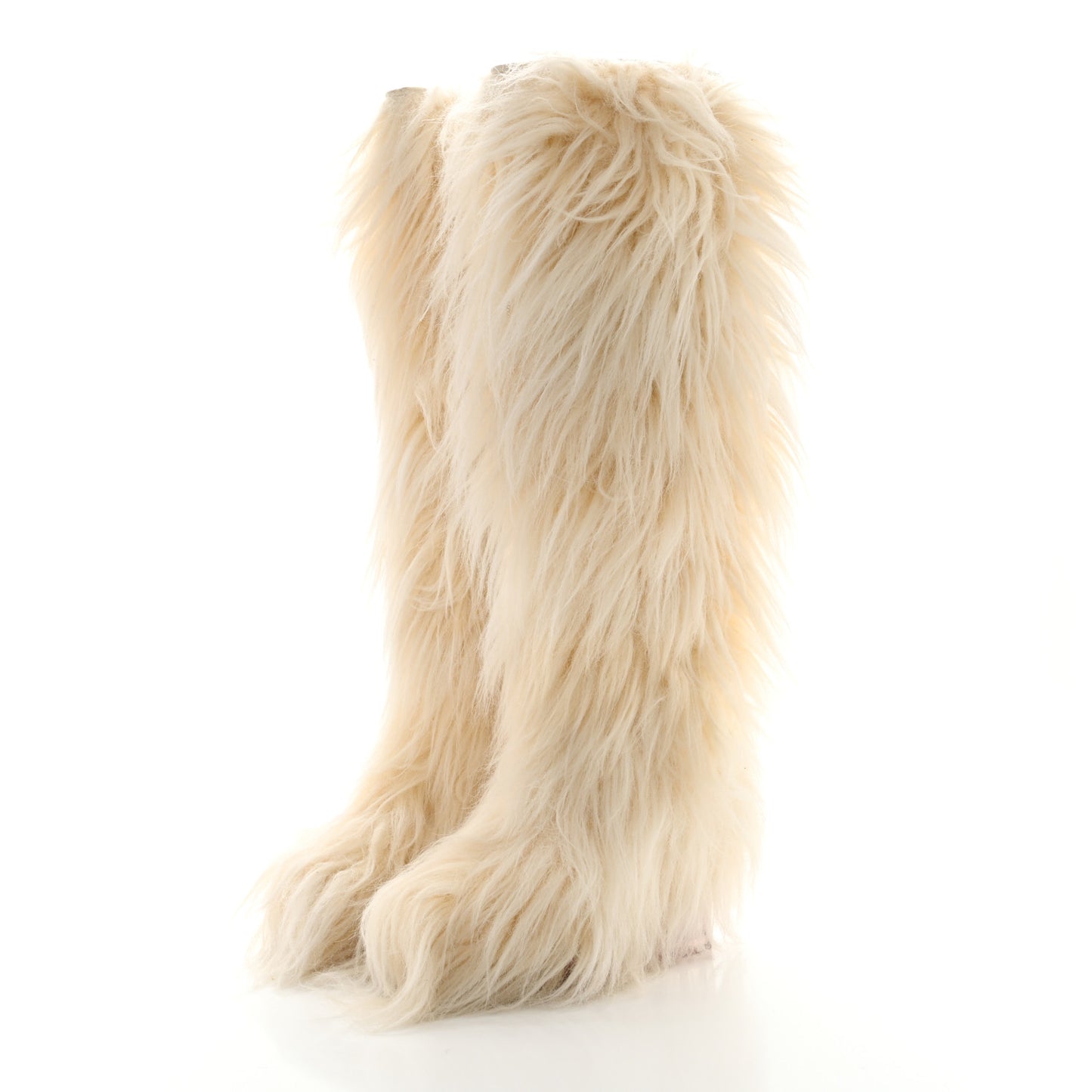 Fantasy Fur Icicle Heel Mukluks Boots 37 Ecru