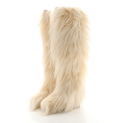 Chanel Fantasy Fur Icicle Heel Mukluks Boots 37 Ecru 2 of 6