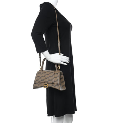Balenciaga Coated Canvas BB Monogram Small Hourglass Top Handle Bag Beige Brown 2 of 12