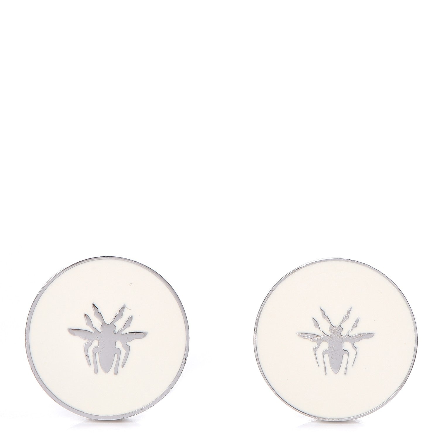 Christian Dior Homme Lacquer Bee Cufflinks Palladium 1 of 7