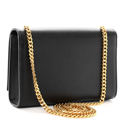Saint Laurent Grain De Poudre Small Classic Monogram Kate Tassel Satchel Black 3 of 10