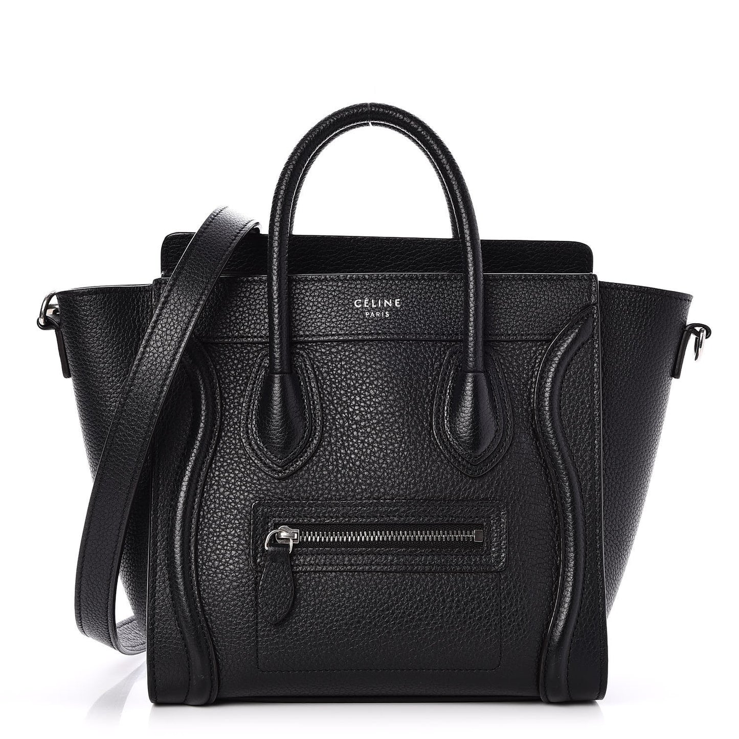 Drummed Calfskin Nano Luggage Black
