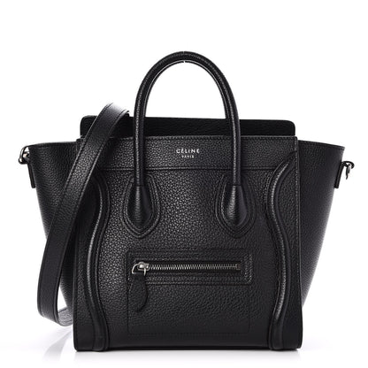 Celine Drummed Calfskin Nano Luggage Black 1 of 7