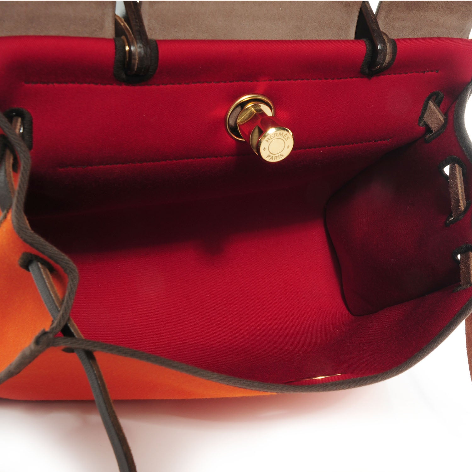 Hermes Toile Herbag PM Orange and Red 6 of 9