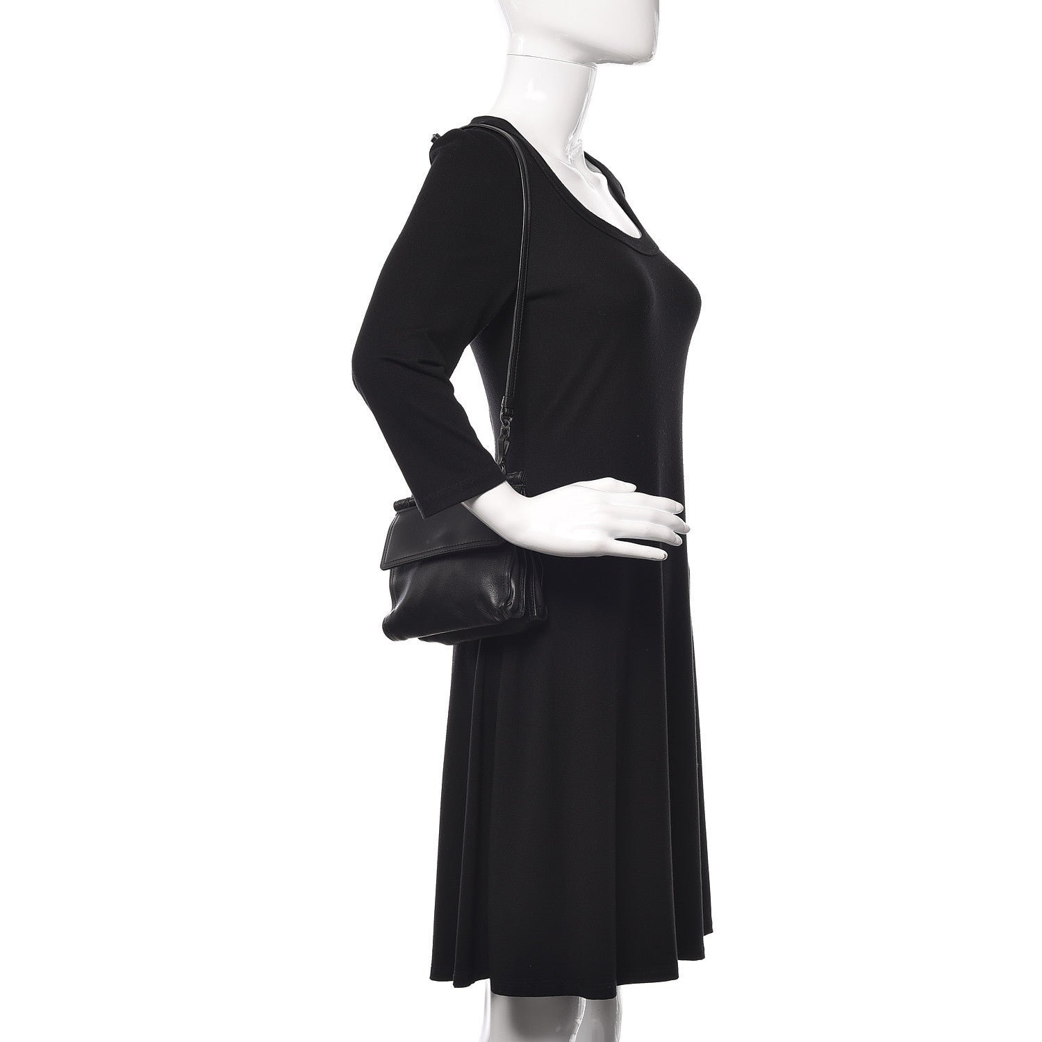Bottega Veneta Nappa Intrecciato Shoulder Bag Black 2 of 10