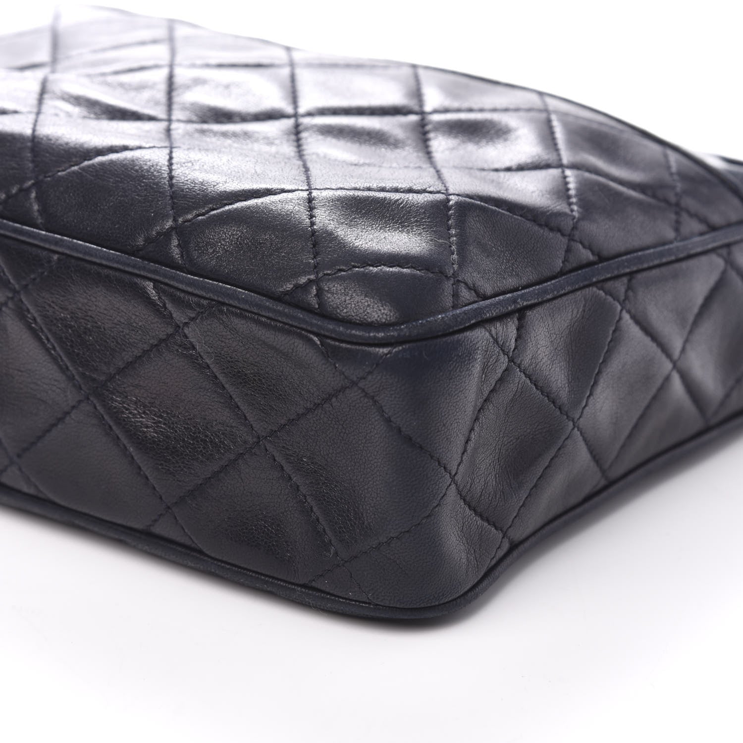 Chanel Lambskin Quilted CC Tassel Camera Case Navy 10 of 12