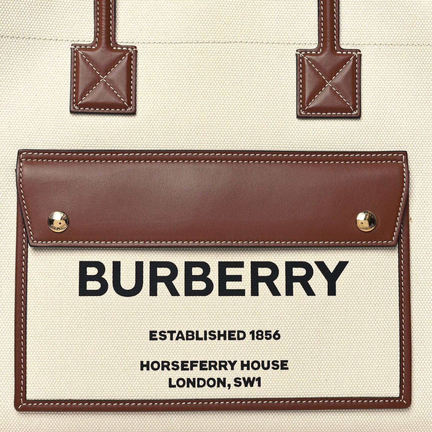 Canvas Smooth Calfskin Medium Two Tone Freya Tote Brown