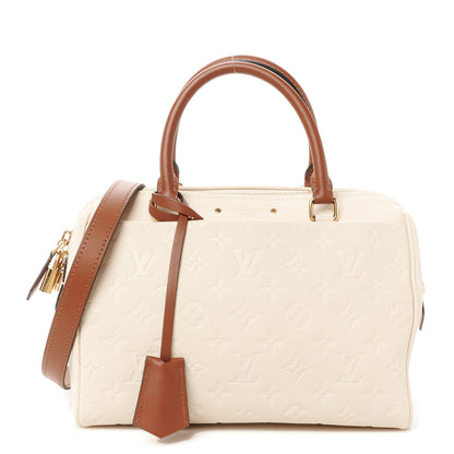 Louis Vuitton Empreinte Calfskin Speedy Bandouliere 25 NM Creme Caramel 1 of 12