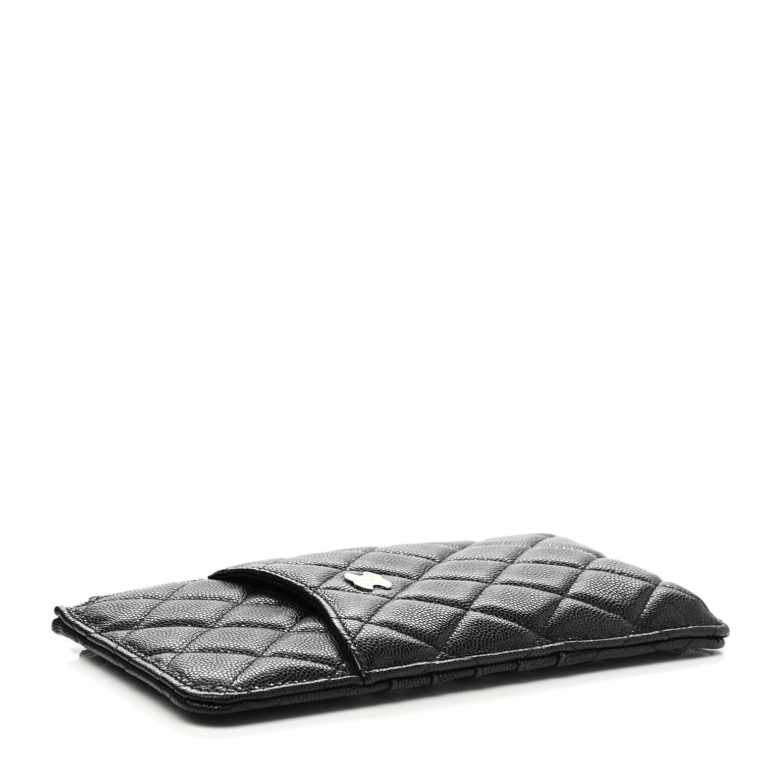 Chanel Caviar Quilted Classic Flat Wallet Pouch Black 4 of 8