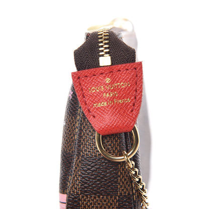 Louis Vuitton Damier Ebene 2019 Christmas Animation Mini Pochette Accessories Red 7 of 10