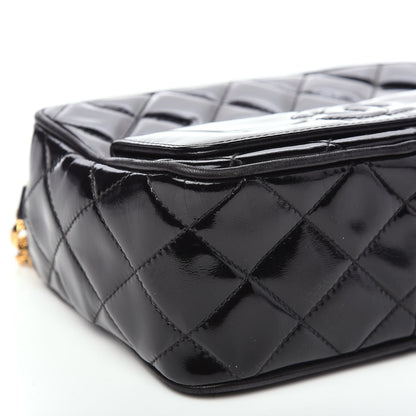 Chanel Patent Quilted Tassel Camera Case Black 10 of 11