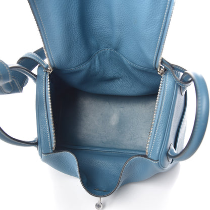Hermes Taurillon Clemence Lindy 30 Blue Jean 5 of 13