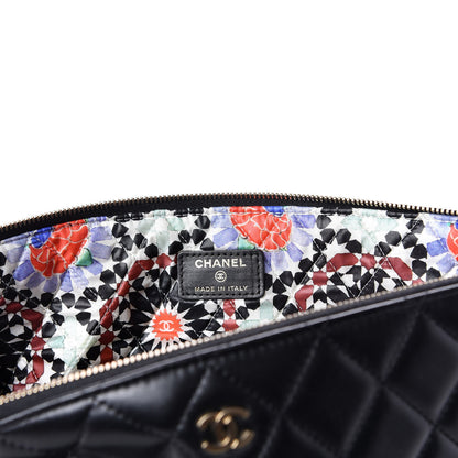 Chanel Lambskin Quilted Large Cosmetic Case Black 6 of 8