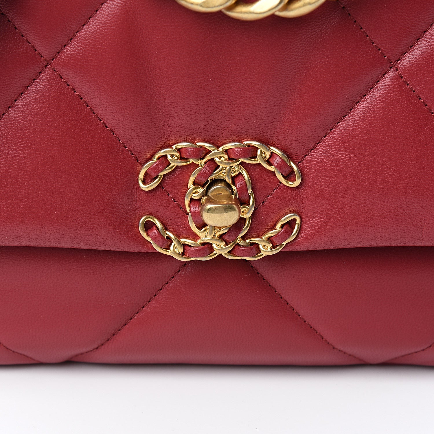 Chanel Goatskin Quilted Medium 19 Flap Dark Pink 9 of 10