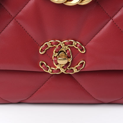 Chanel Goatskin Quilted Medium 19 Flap Dark Pink 9 of 10