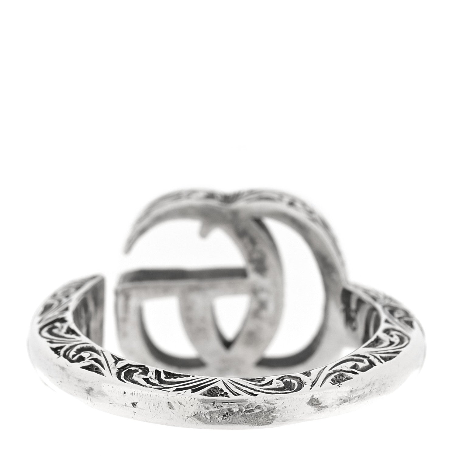 Gucci Sterling Silver GG Marmont Key Motif Ring 53 6.25 3 of 5