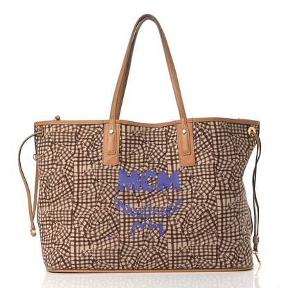 MCM Visetos Large Liz Reversible Shopper Tote Cognac 4 of 26