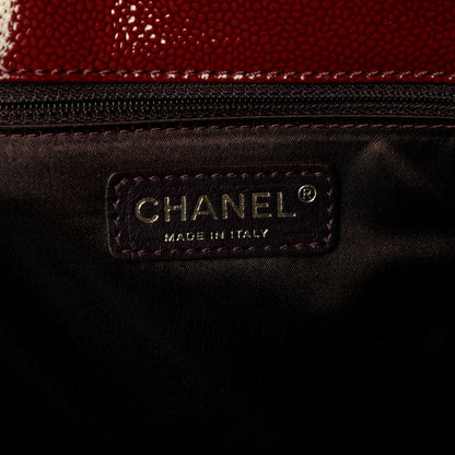 Chanel Patent Caviar Diamond Quilted Large Shine Reissue Tote Red 8 of 11