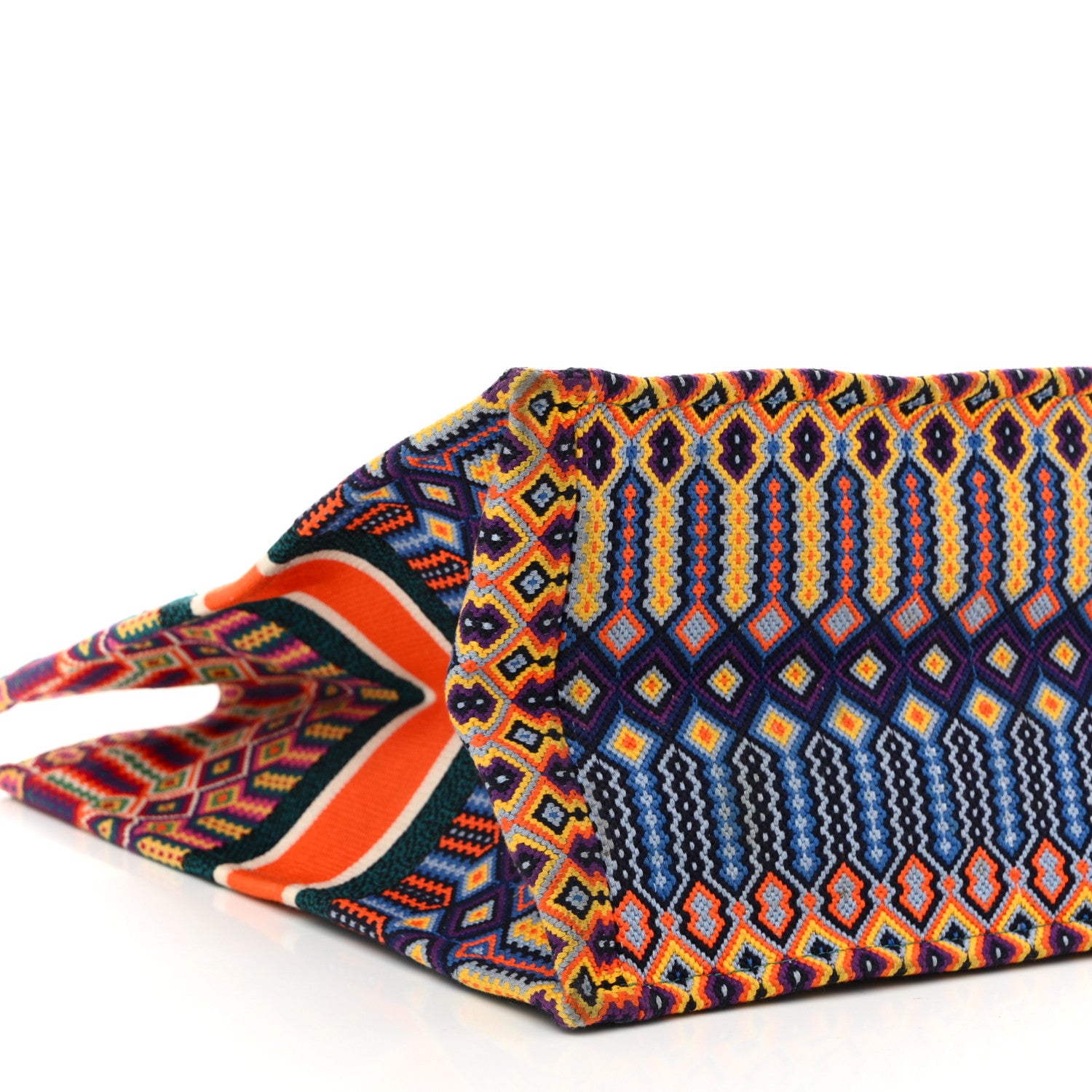 Christian Dior Canvas Embroidered Large Book Tote Orange