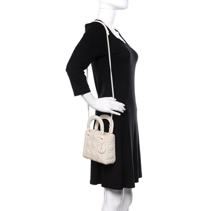 Christian Dior Ultra Matte Calfskin Cannage Mini Lady Dior White 2 of 10