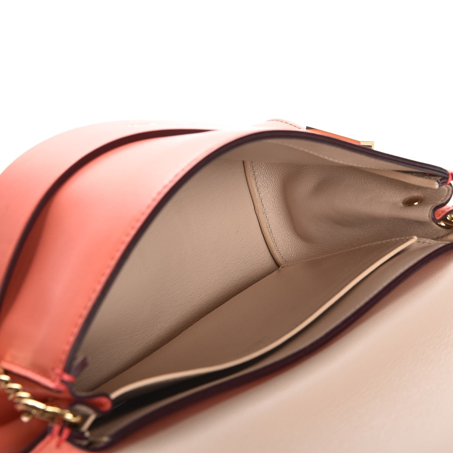 Chloe Lambskin Medium Elle Chain Clutch Coral Pop 5 of 8