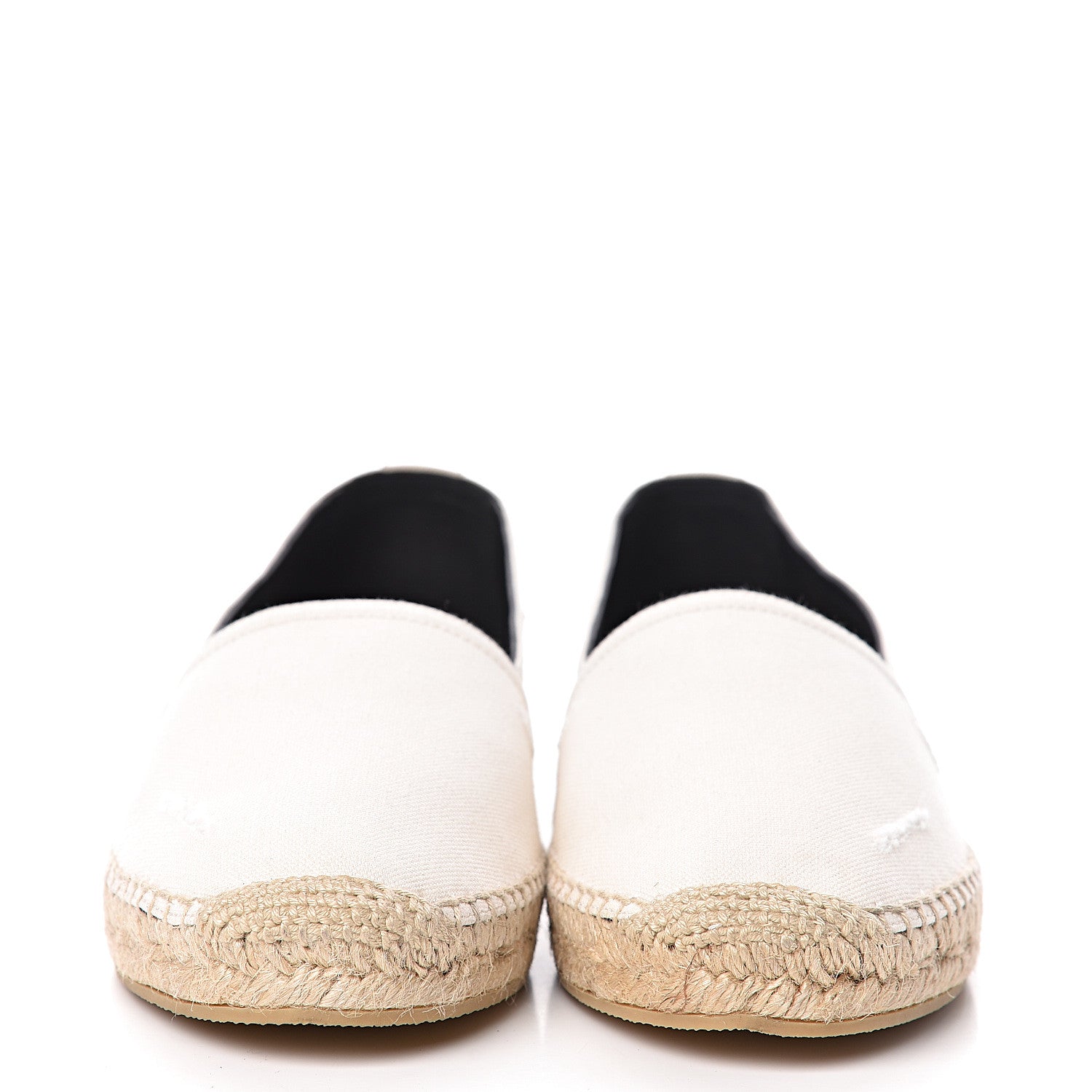 Saint Laurent Canvas Elba Logo Embroidered Espadrilles 39 Panna 2 of 9