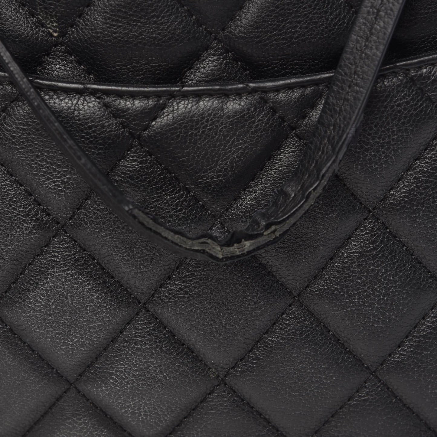 Calfskin Quilted Frame In Chain Tote Black