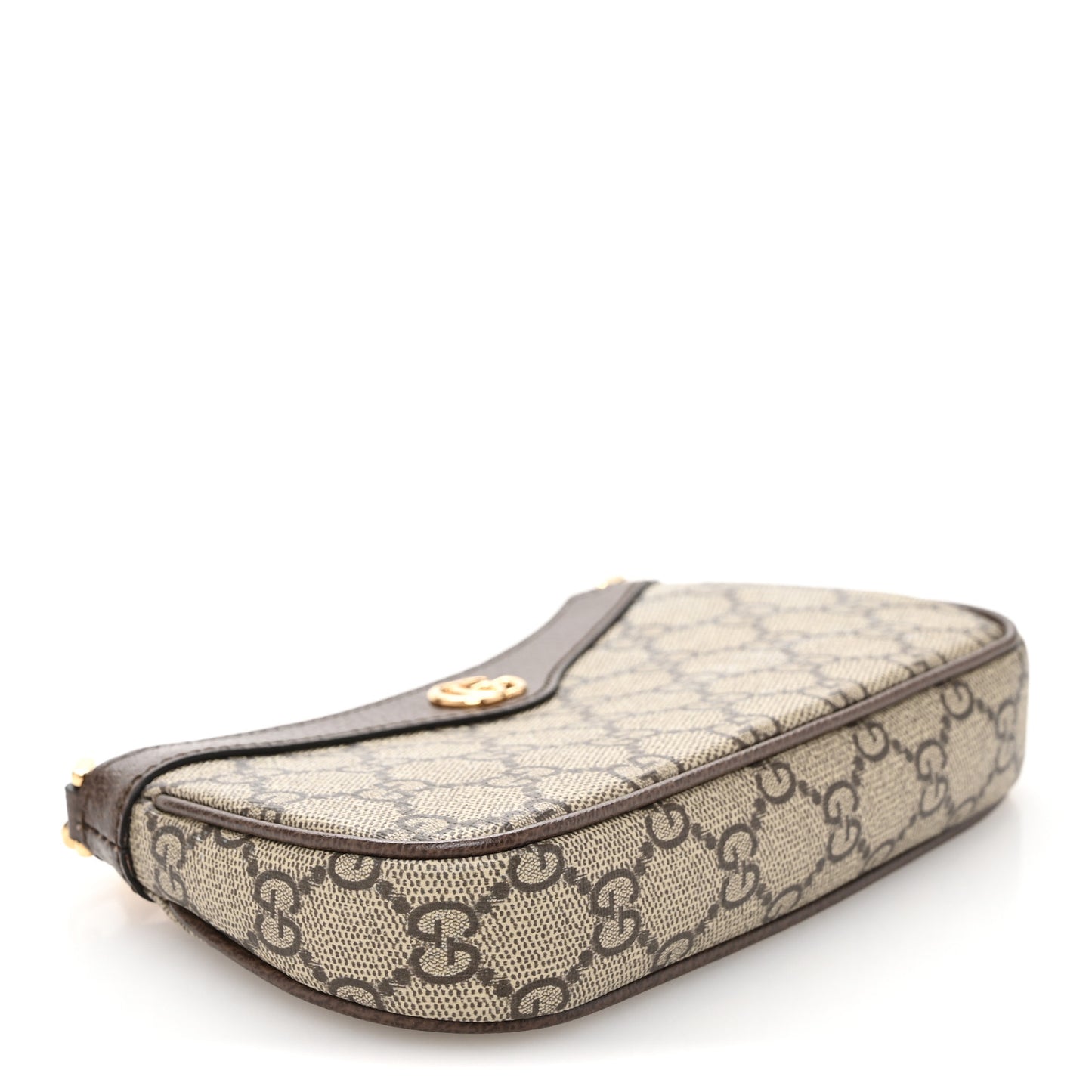 GG Supreme Monogram Textured Dollar Calfskin Mini Ophidia Chain Bag Beige Ebony