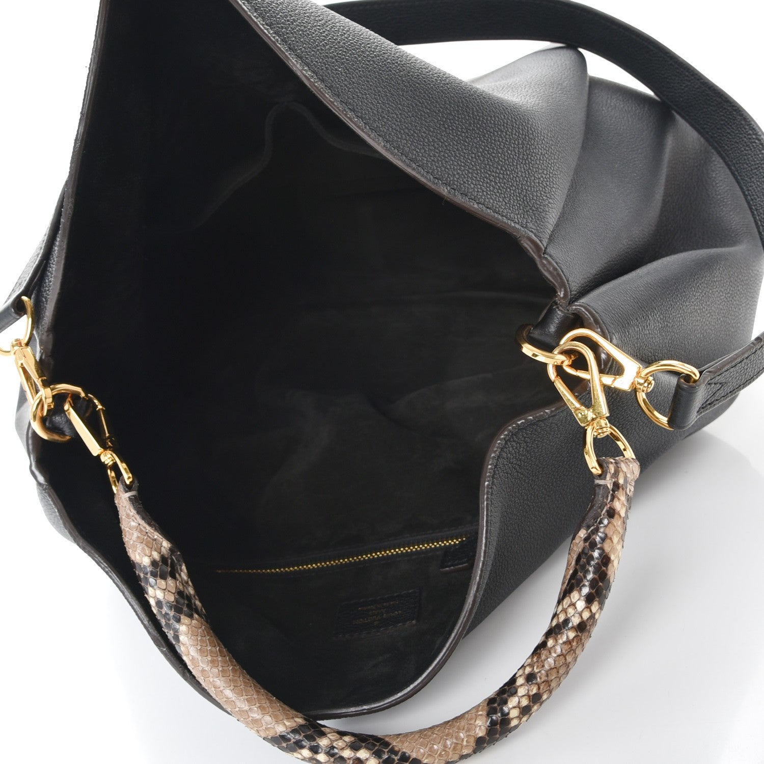 Louis Vuitton Veau Cachemire Python Babylone MM Black 5 of 12