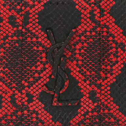 Saint Laurent Snakeskin Monogram Toy Kate Strap Wallet Black Red 7 of 12