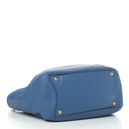 Prada Vitello Daino Side Pocket Hobo Azzurro 4 of 9