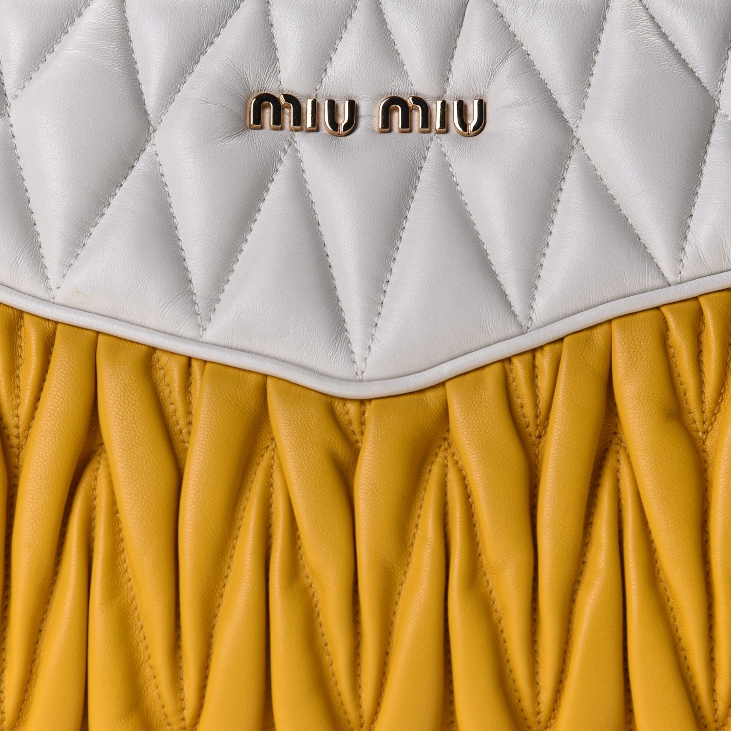 Miu Miu Nappa Matelasse Rider Clutch Miele Black White 11 of 11