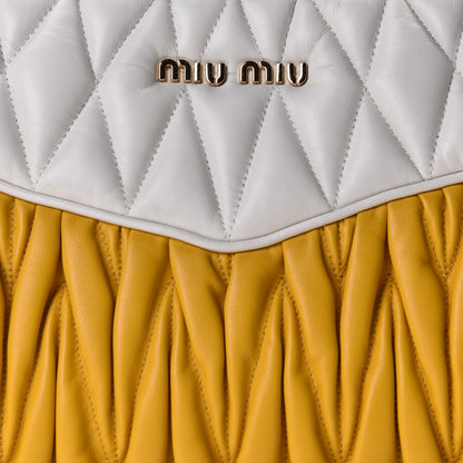 Miu Miu Nappa Matelasse Rider Clutch Miele Black White 11 of 11