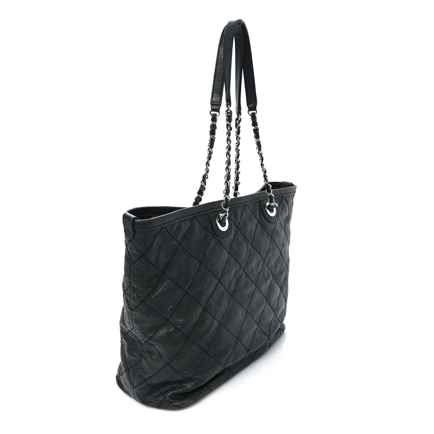 Chanel Grained Calfskin Quilted Small Daily Shopping Tote Black 2 of 11