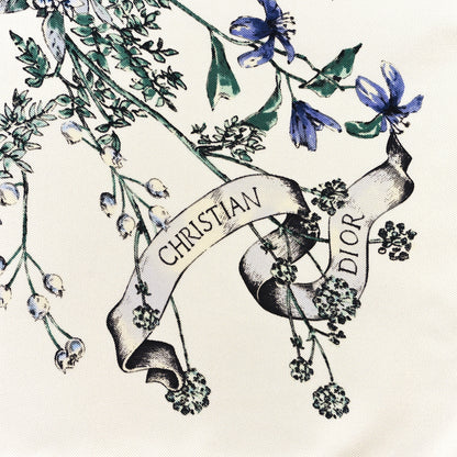 Christian Dior Silk D Floral 90 Square Scarf White Blue Multicolor 2 of 3