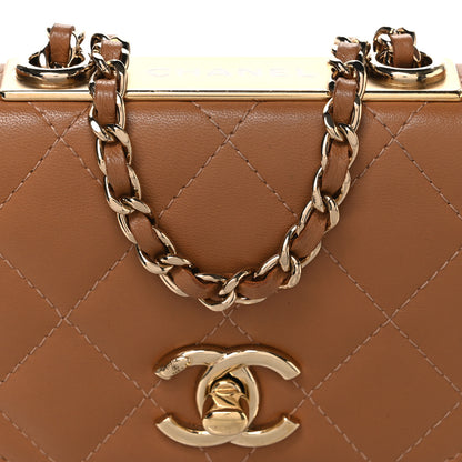 Chanel Lambskin Quilted Mini Trendy CC Clutch With Chain Brown 8 of 11