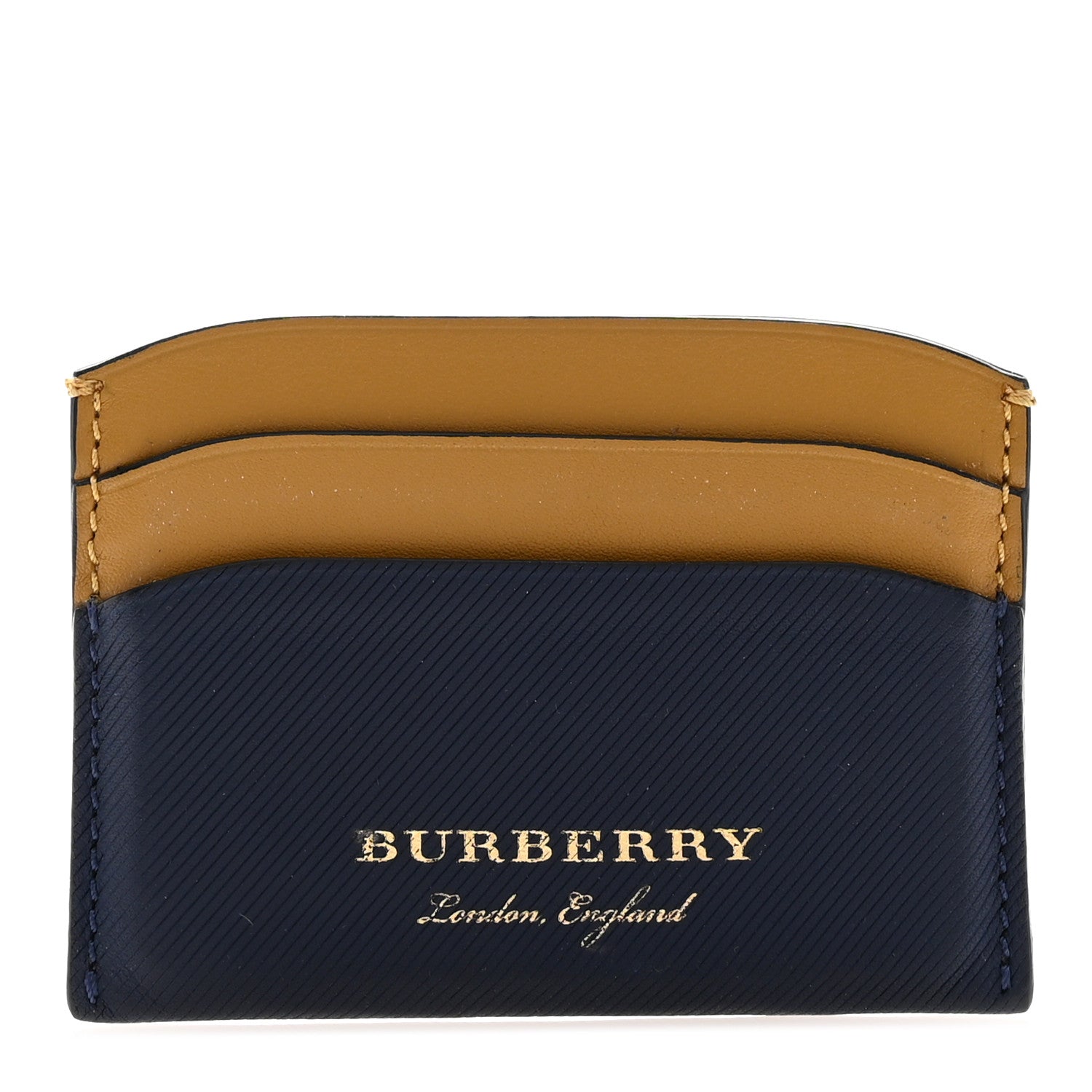 Burberry Soft Grain Calfskin Izzy Card Case Blue Carbon Camel 1 of 11
