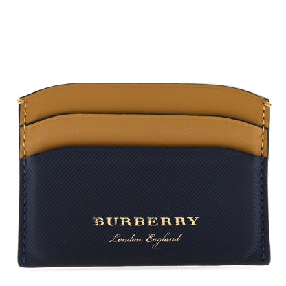 Burberry Soft Grain Calfskin Izzy Card Case Blue Carbon Camel 1 of 11