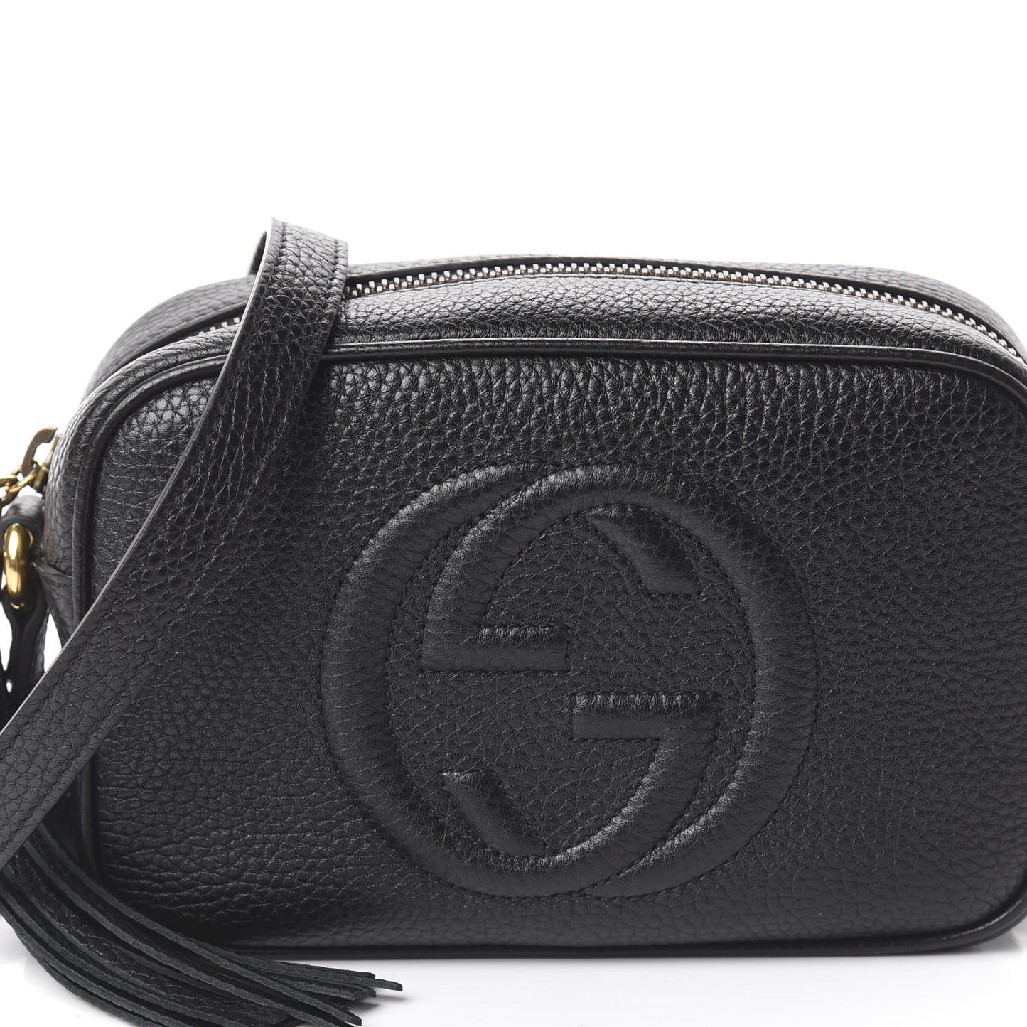 Pebbled Calfskin Mini Soho Disco Bag Black