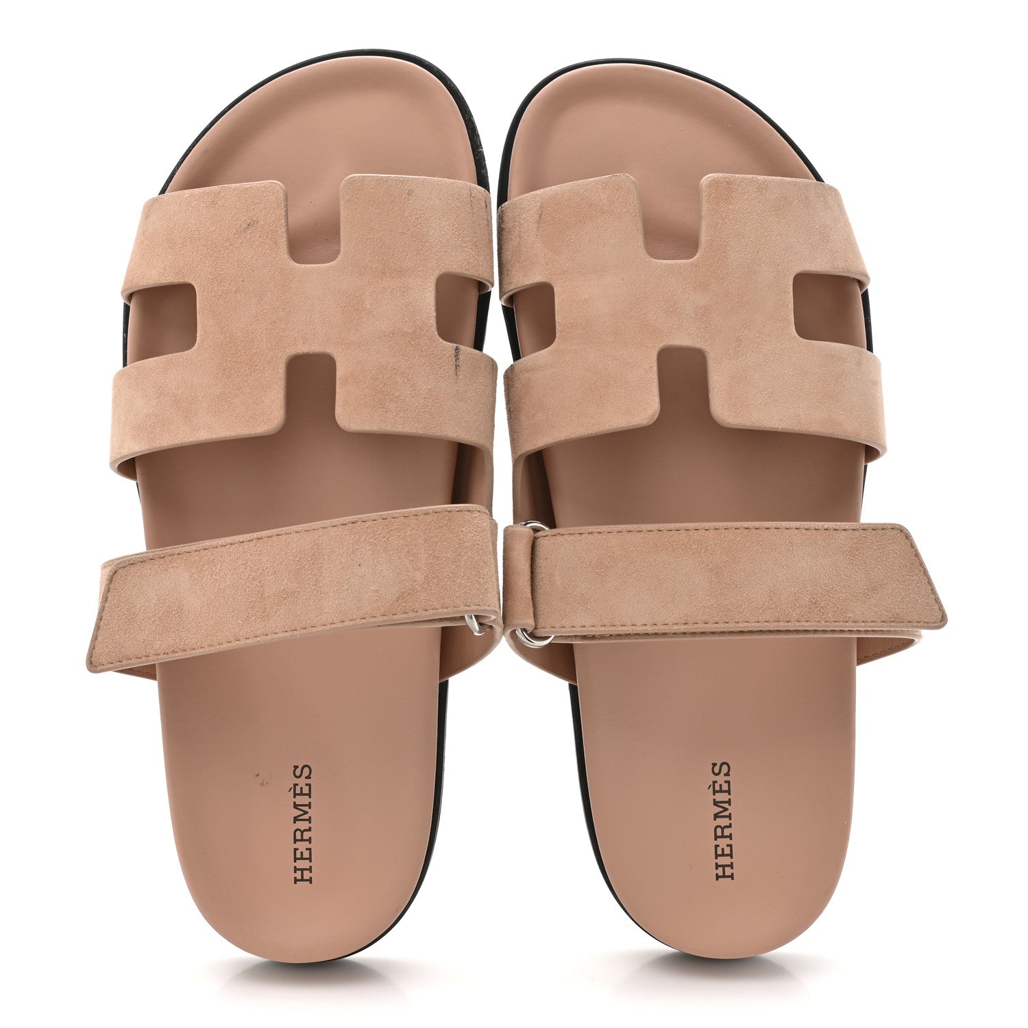 Hermes Suede Goatskin Womens Chypre Sandals 40 Rose Antique 2 of 13