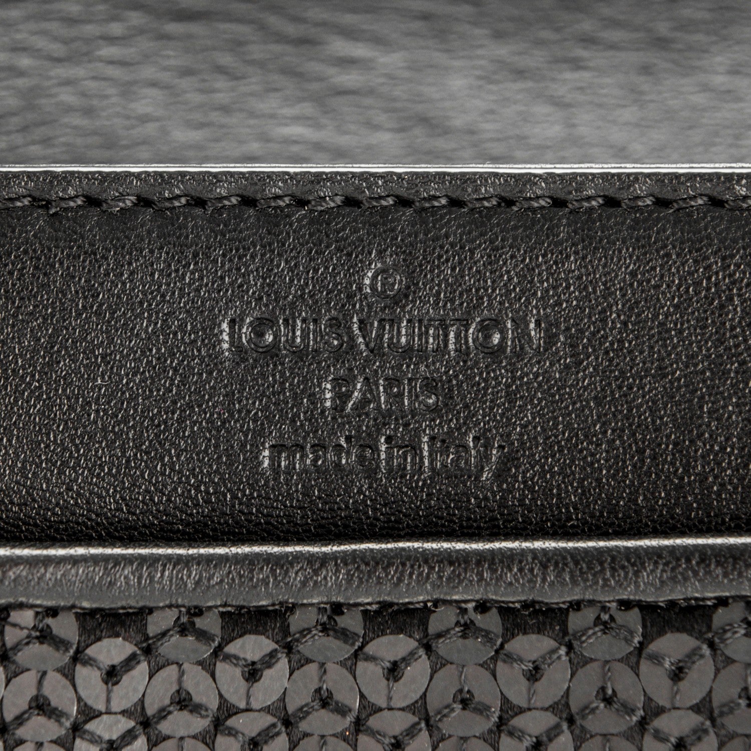 Louis Vuitton Sequin Calfskin Chain Louise GM Black 6 of 6