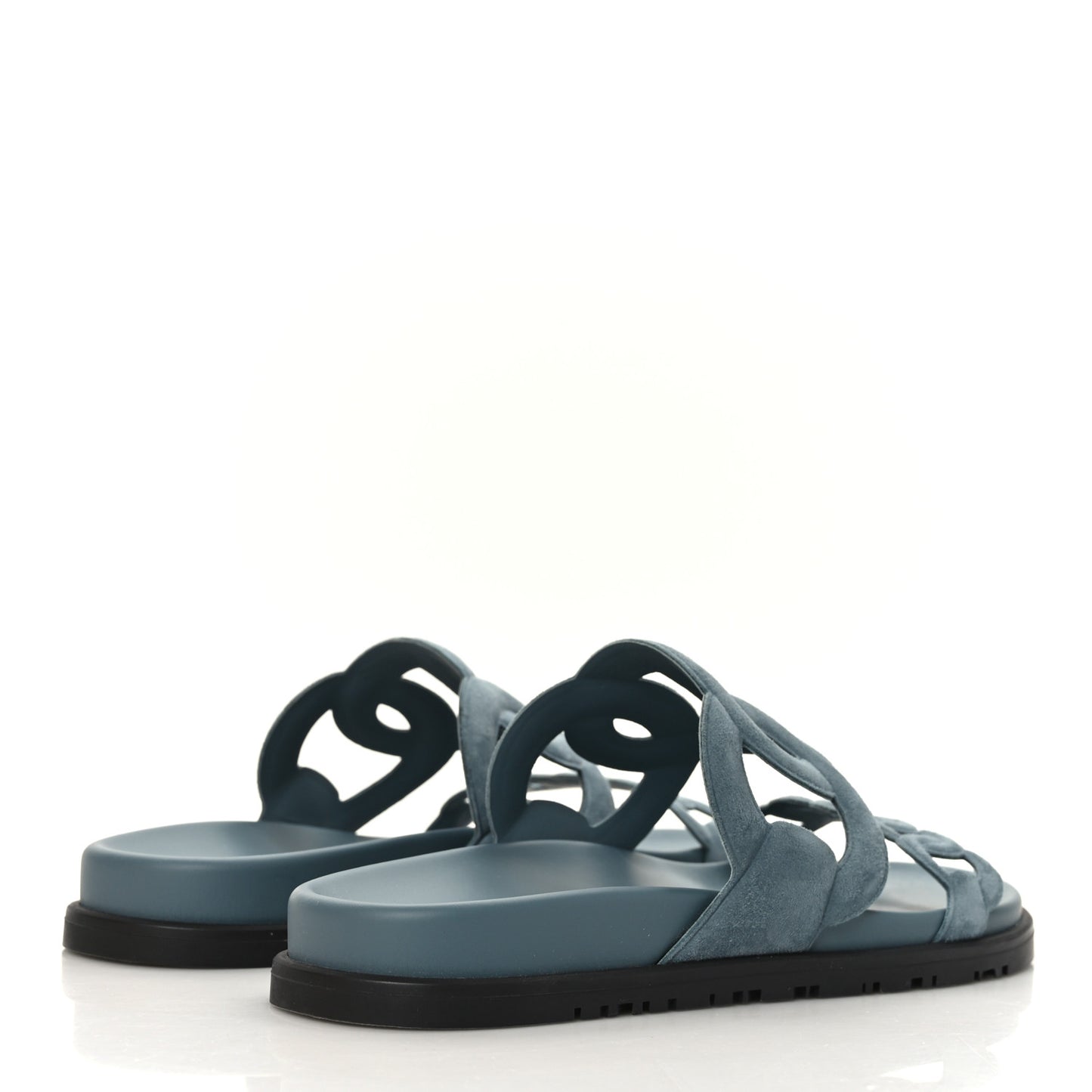 Suede Goatskin Extra Sandals 38 Bleu Pinede