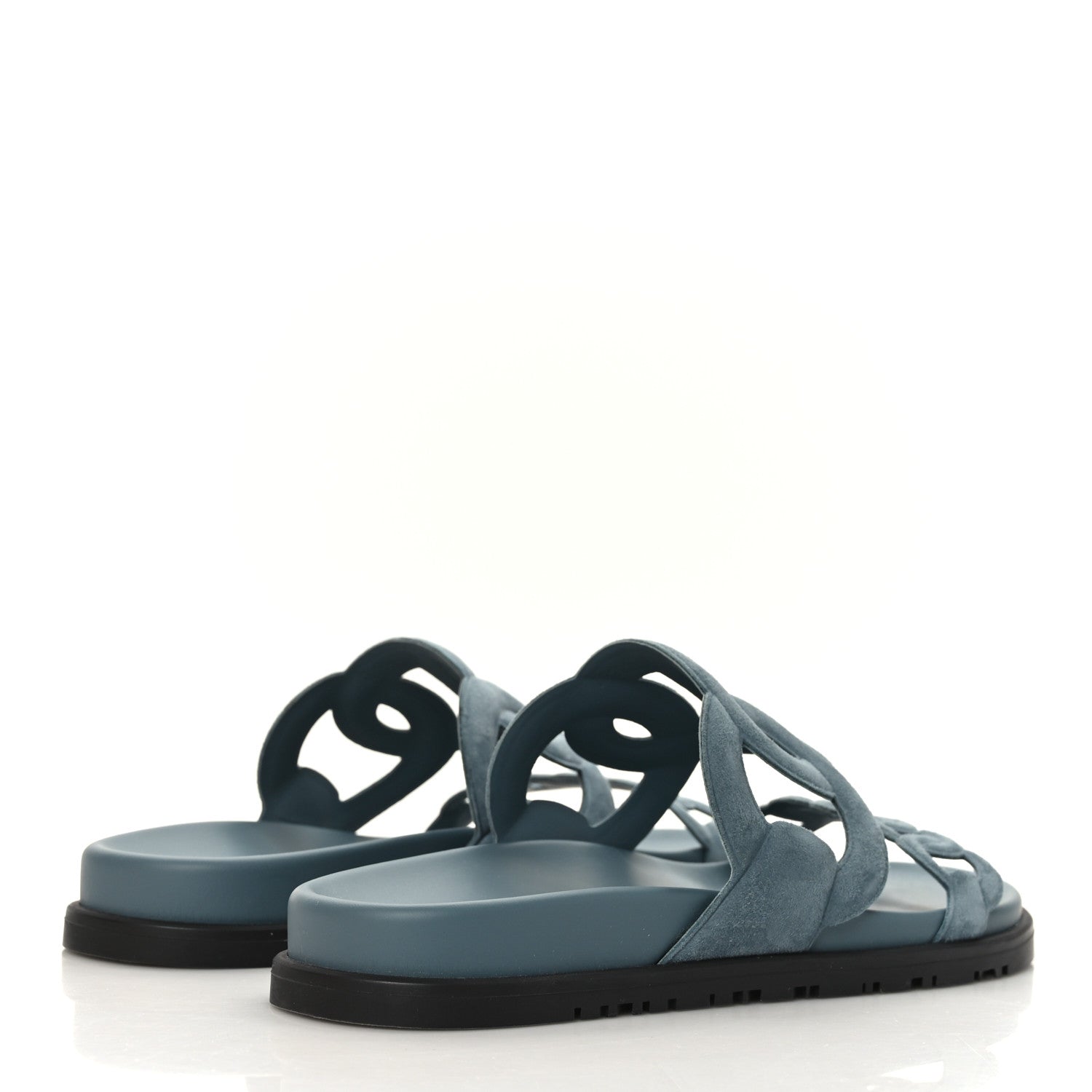 Hermes Suede Goatskin Extra Sandals 38 Bleu Pinede 4 of 8