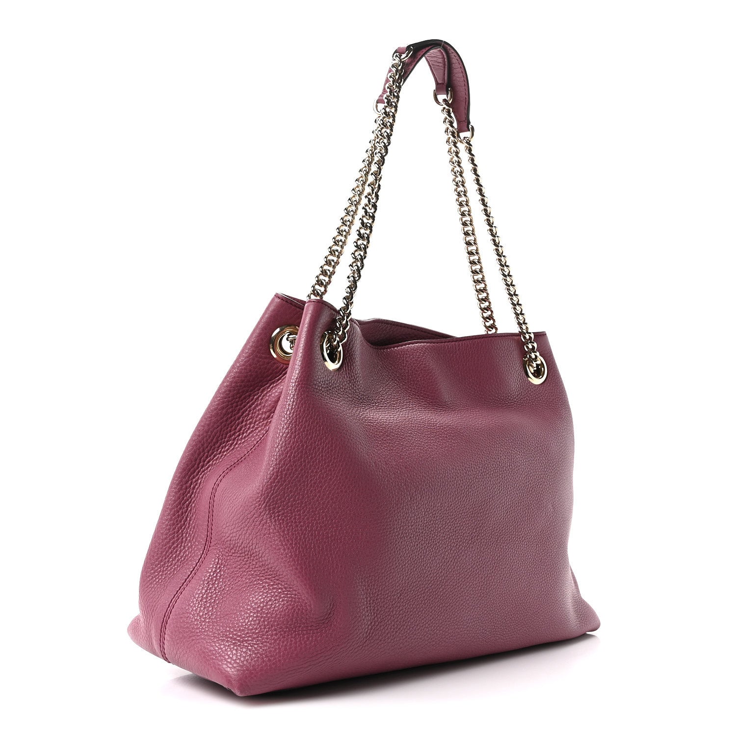 Gucci Pebbled Calfskin Medium Soho Chain Shoulder Bag Peonia Flower 3 of 10