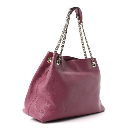 Gucci Pebbled Calfskin Medium Soho Chain Shoulder Bag Peonia Flower 3 of 10