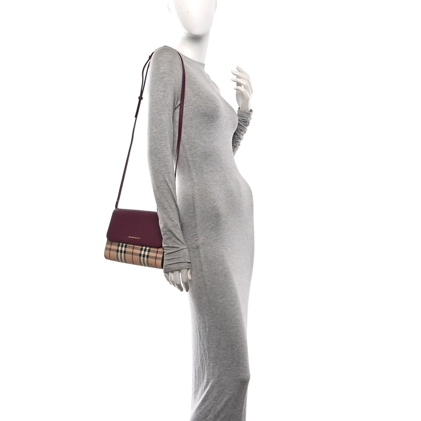 Haymarket Check Small Loxley Crossbody Dark Plum