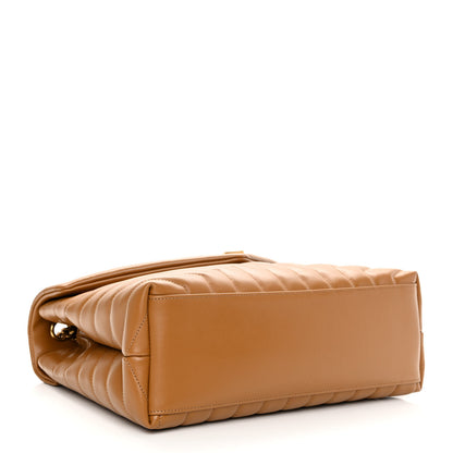 Saint Laurent Calfskin Y Quilted Monogram Medium Loulou Chain Satchel Dark Natural 4 of 9