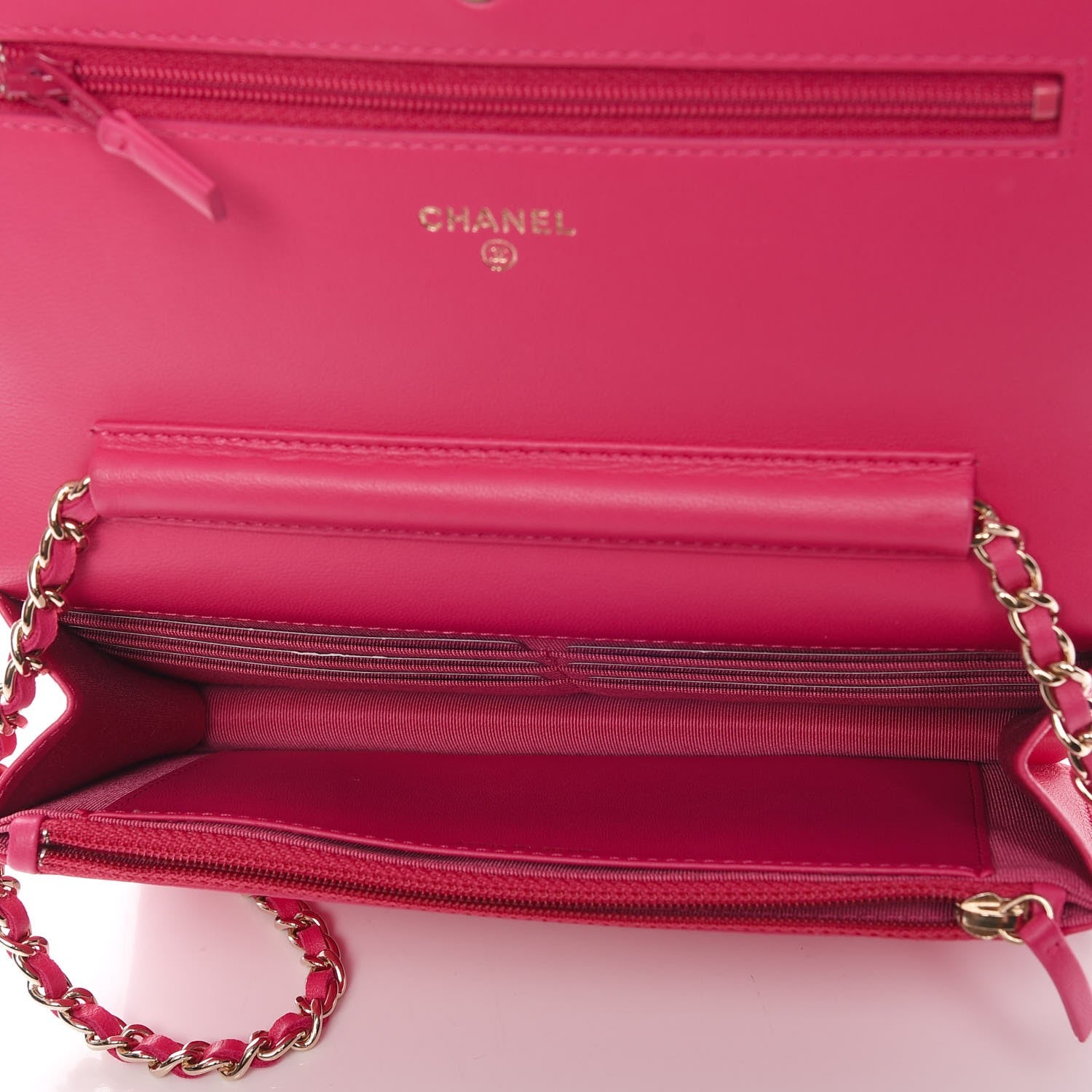 Chanel Lambskin Quilted Wallet On Chain WOC Pink 5 of 10