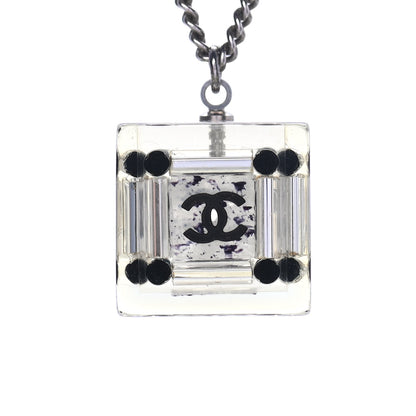 Chanel Lucite CC Square Charm Necklace 3 of 4
