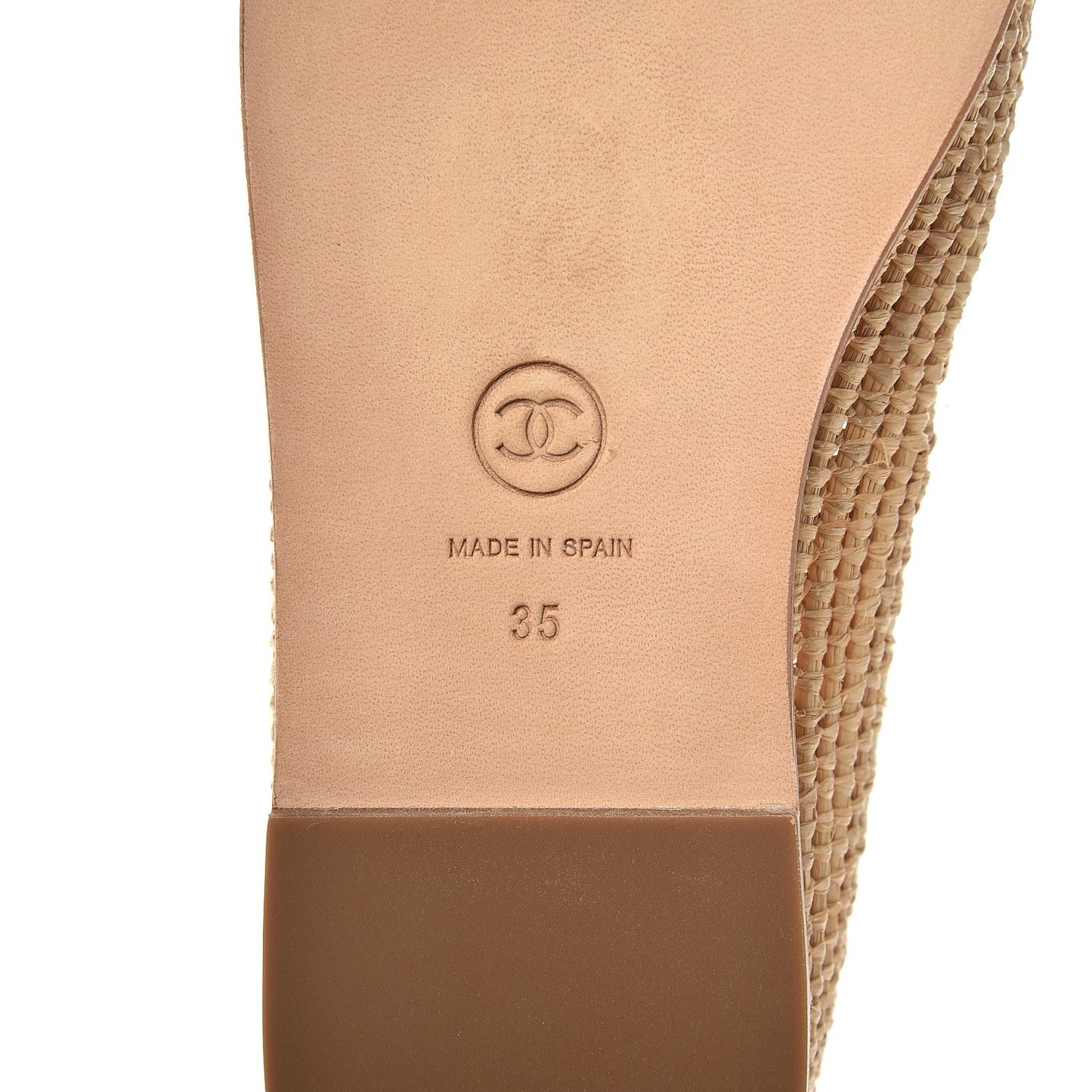 Lambskin Grosgrain CC Espadrilles 35 Ivory Black